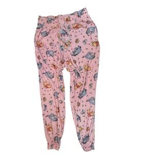 Disney Women's Winnie the Pooh Eeyore Pink Print Pajama Jogger Pants Medium